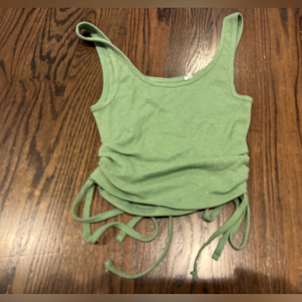 PacSun Green Ruched Crop Tank Top